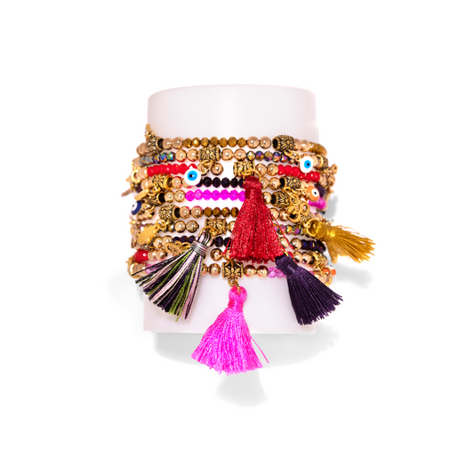 handmade crystal beaded multi color fashion bracelets